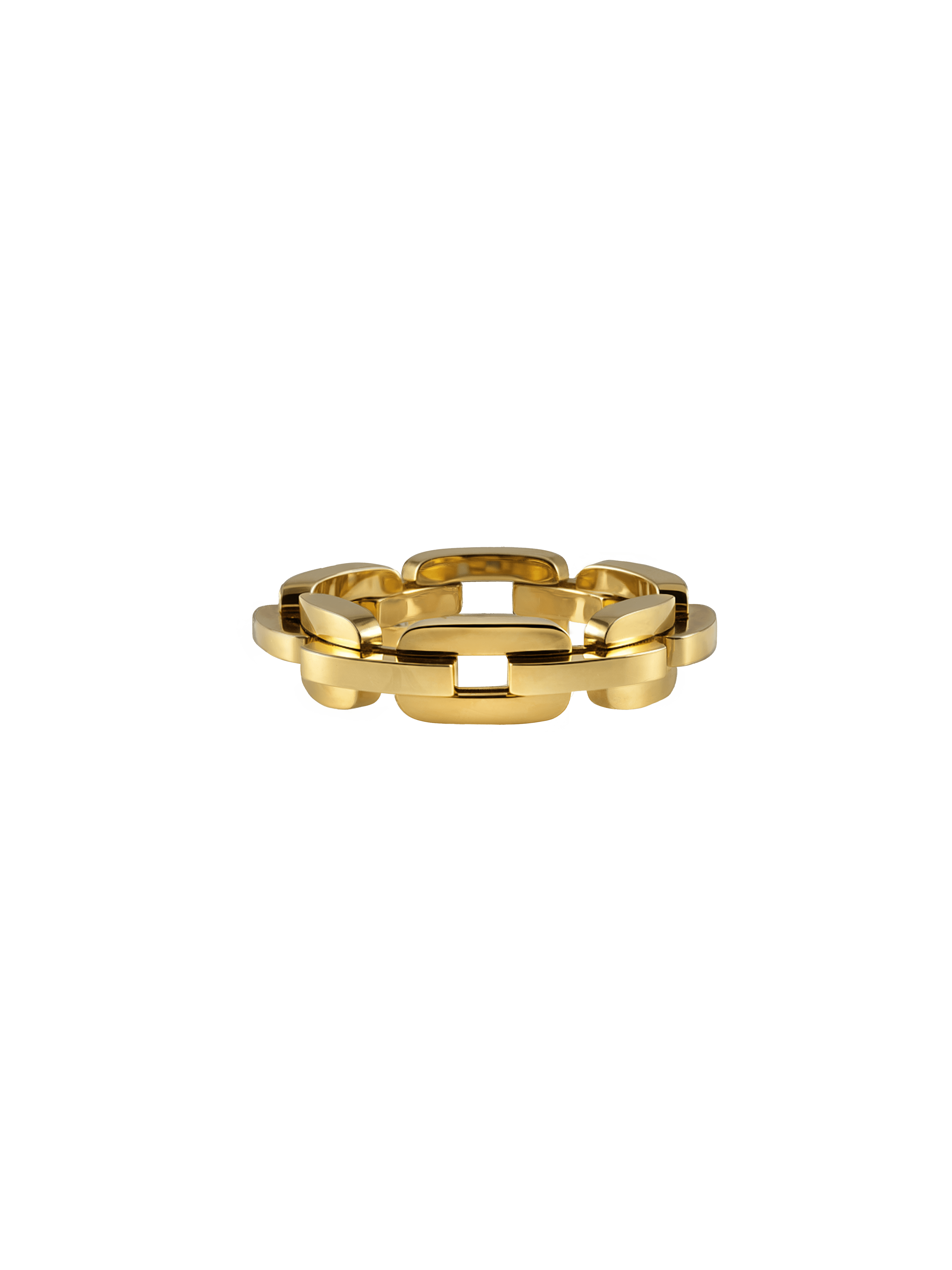 Solid Mini Deco Link Ring | Gold Rings